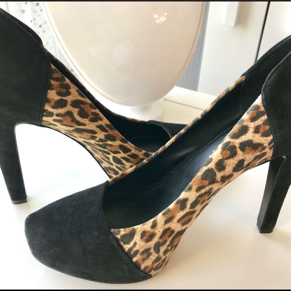 BCBGeneration black and leopard heels